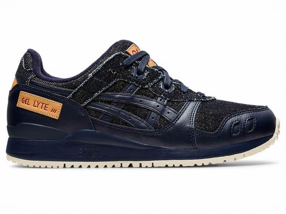 Asics GEL-LYTE III Men's Sneakers Black / Deep Blue | CDR384790