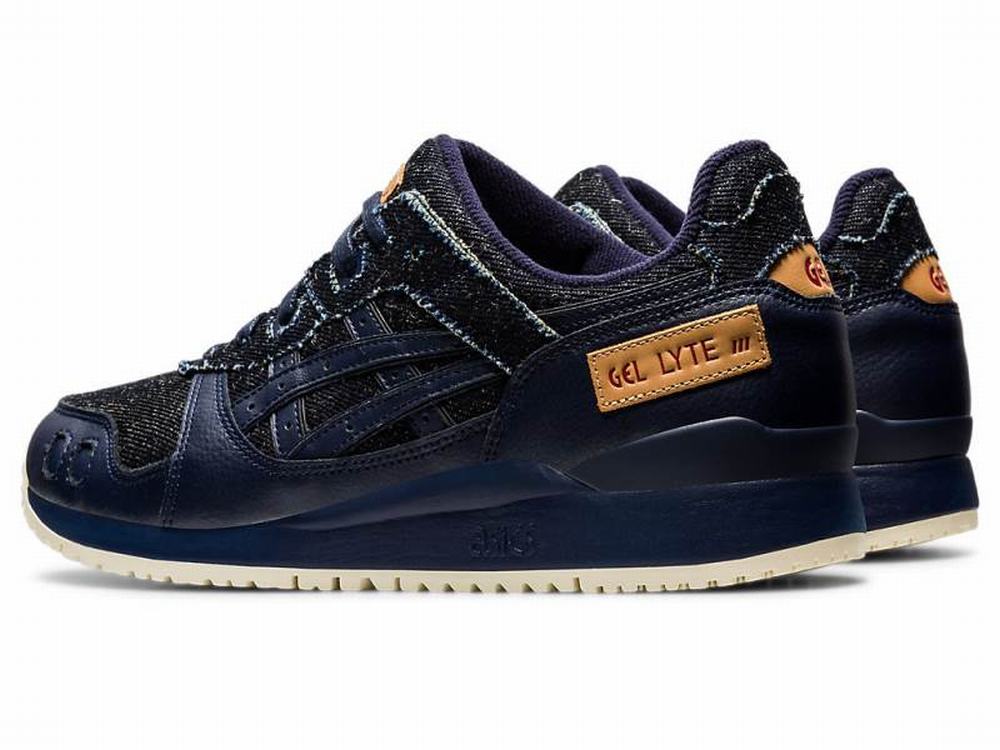 Asics GEL-LYTE III Men's Sneakers Black / Deep Blue | CDR384790