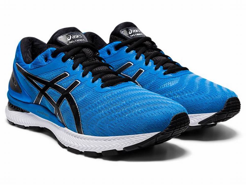 Asics GEL-NIMBUS 22 Men's Running Shoes Black / Blue | FDO482075