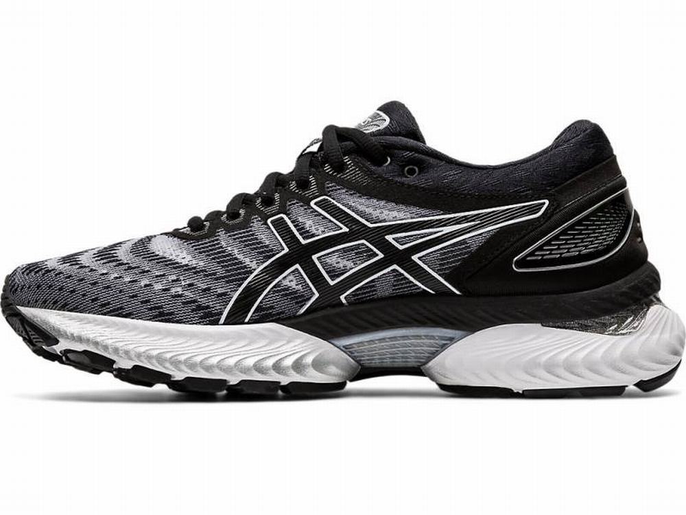 Asics GEL-NIMBUS 22 Women's Running Shoes Black / White | FRV381405