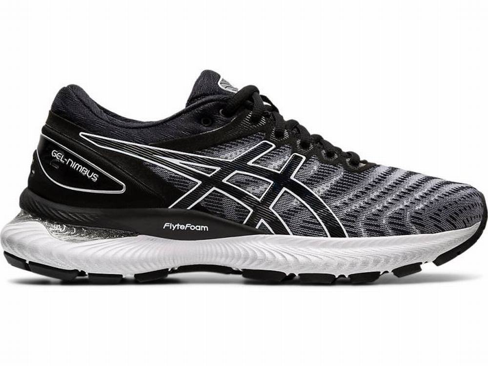 Asics GEL-NIMBUS 22 Women\'s Running Shoes Black / White | FRV381405