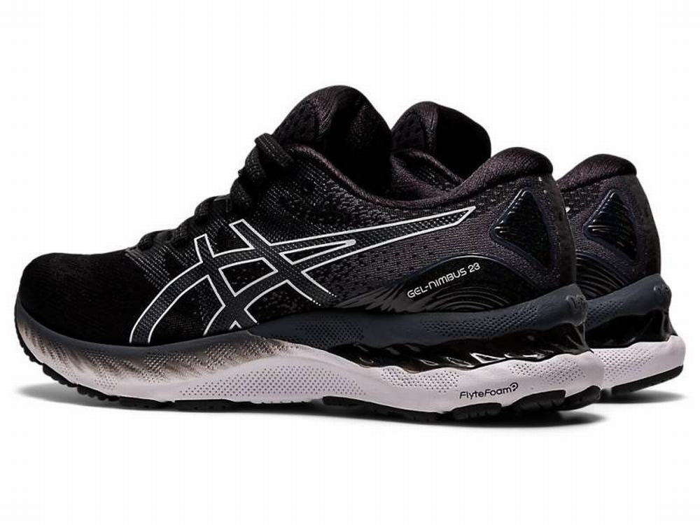 Asics GEL-NIMBUS 23 (D) Women's Running Shoes Black / White | PST193748