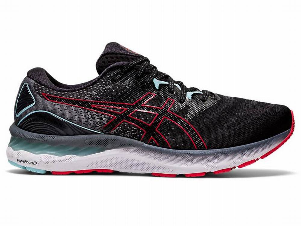 Asics GEL-NIMBUS 23 Men\'s Running Shoes Black / Red | LEH120978