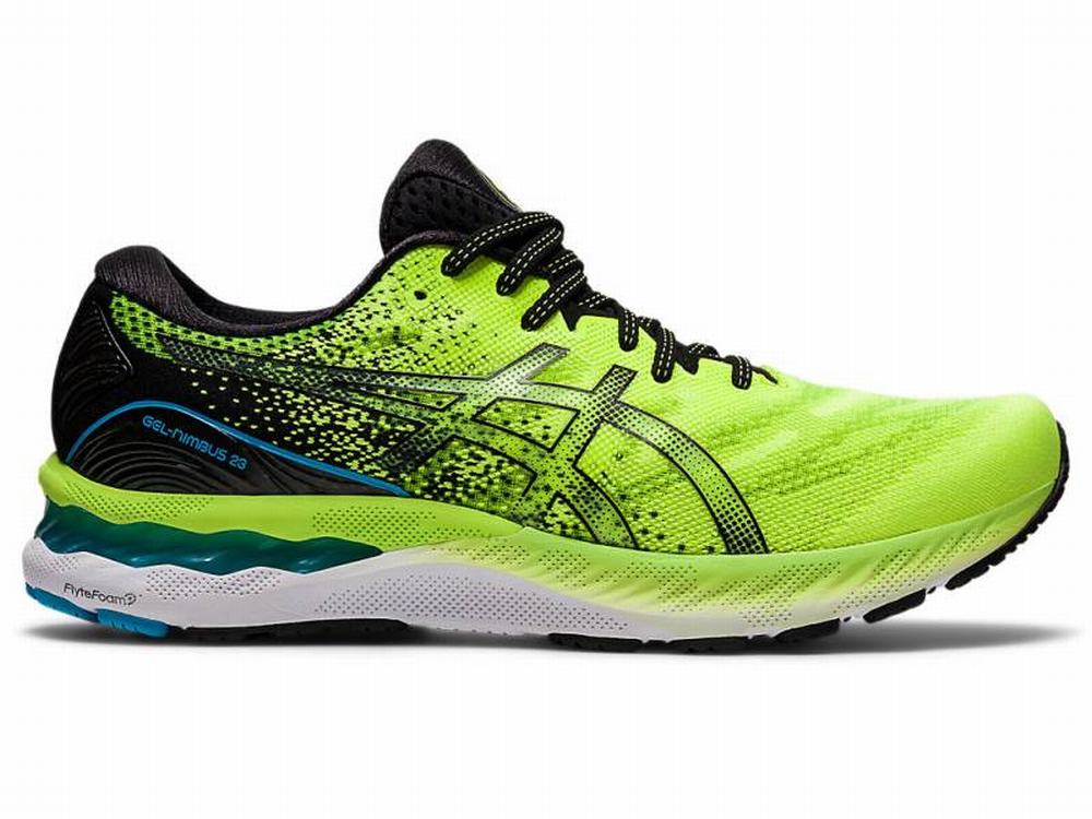 Asics GEL-NIMBUS 23 Men's Running Shoes Black / Green | WZU597803