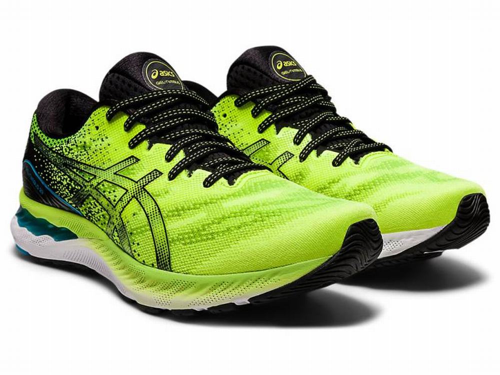 Asics GEL-NIMBUS 23 Men's Running Shoes Black / Green | WZU597803