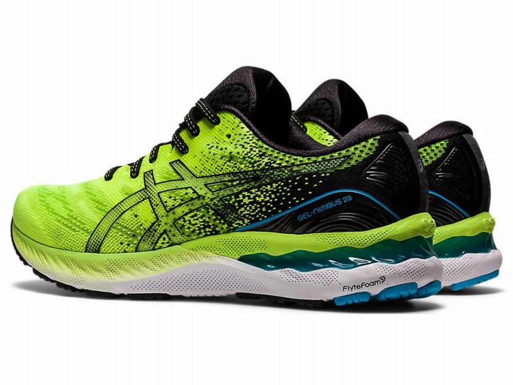 Asics GEL-NIMBUS 23 Men's Running Shoes Black / Green | WZU597803