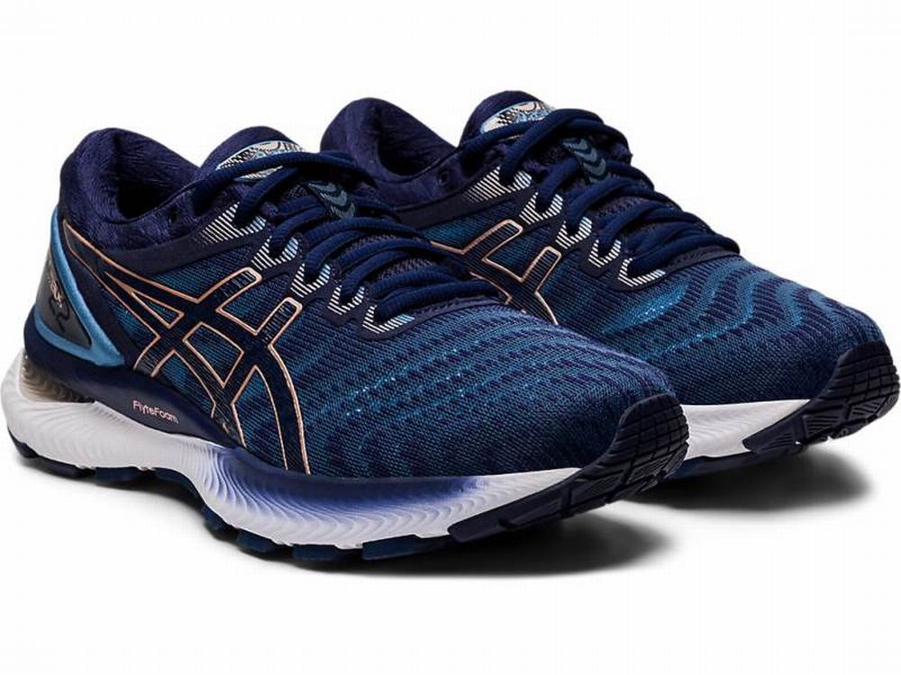 Asics GEL-Nimbus 22 (D) Women's Running Shoes Grey / Navy | NUJ523491