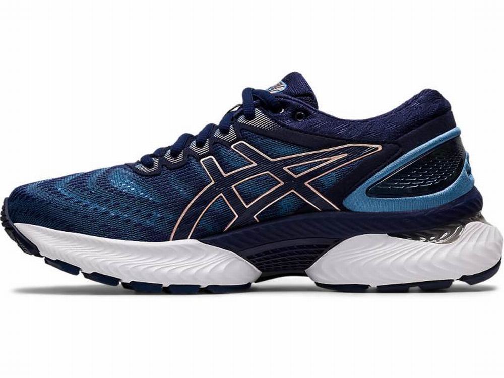 Asics GEL-Nimbus 22 (D) Women's Running Shoes Grey / Navy | NUJ523491