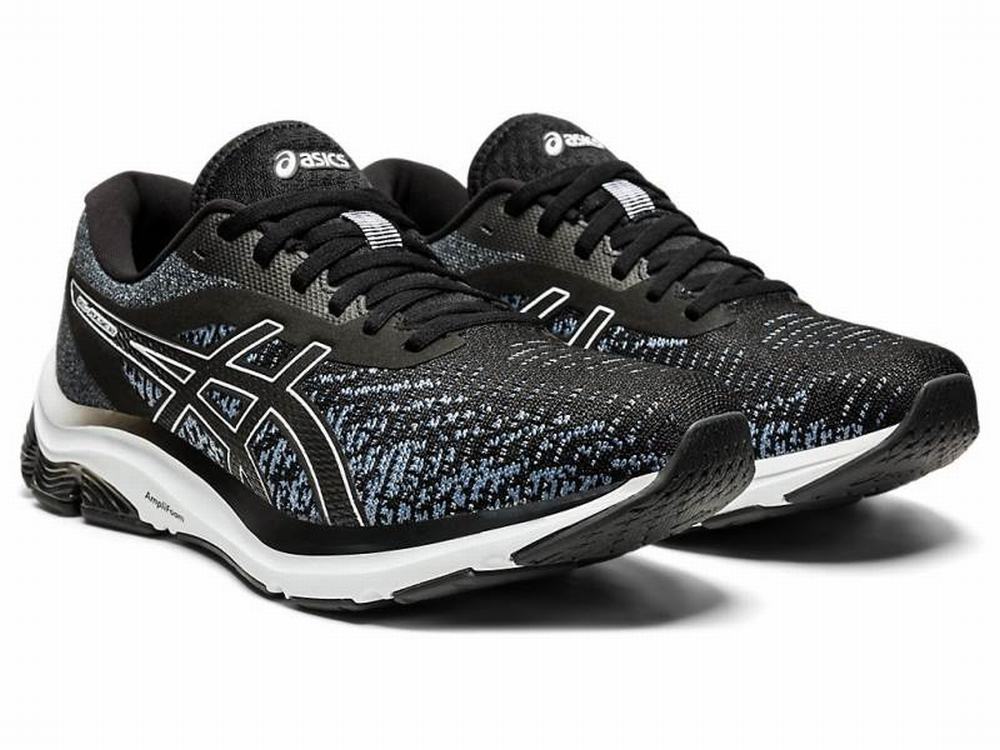 Asics GEL-PULSE 12 Knit Men's Running Shoes Black / White | TPE724398