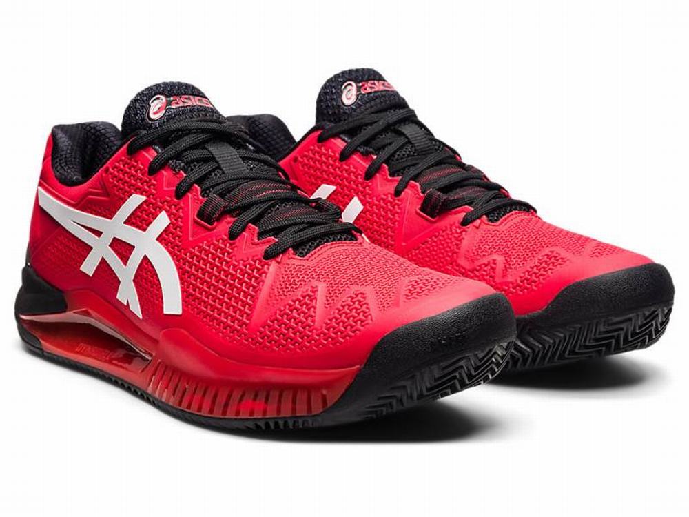 Asics GEL-RESOLUTION 8 CLAY Men's Tennis Shoes Red / White | SCT650419