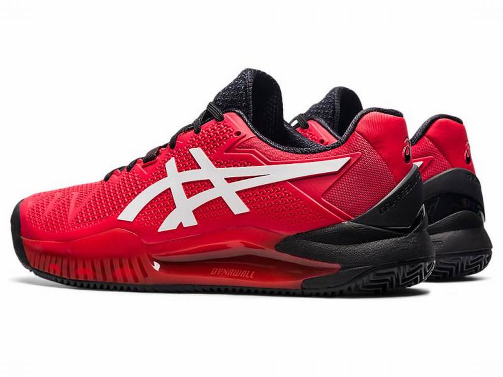 Asics GEL-RESOLUTION 8 CLAY Men's Tennis Shoes Red / White | SCT650419