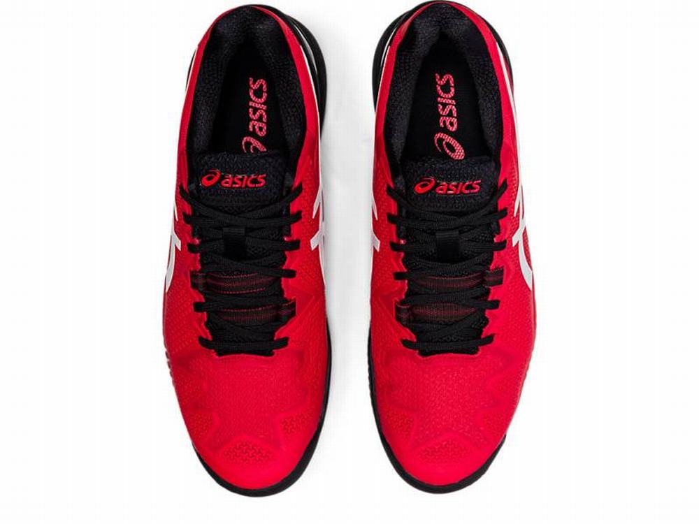 Asics GEL-RESOLUTION 8 CLAY Men's Tennis Shoes Red / White | SCT650419