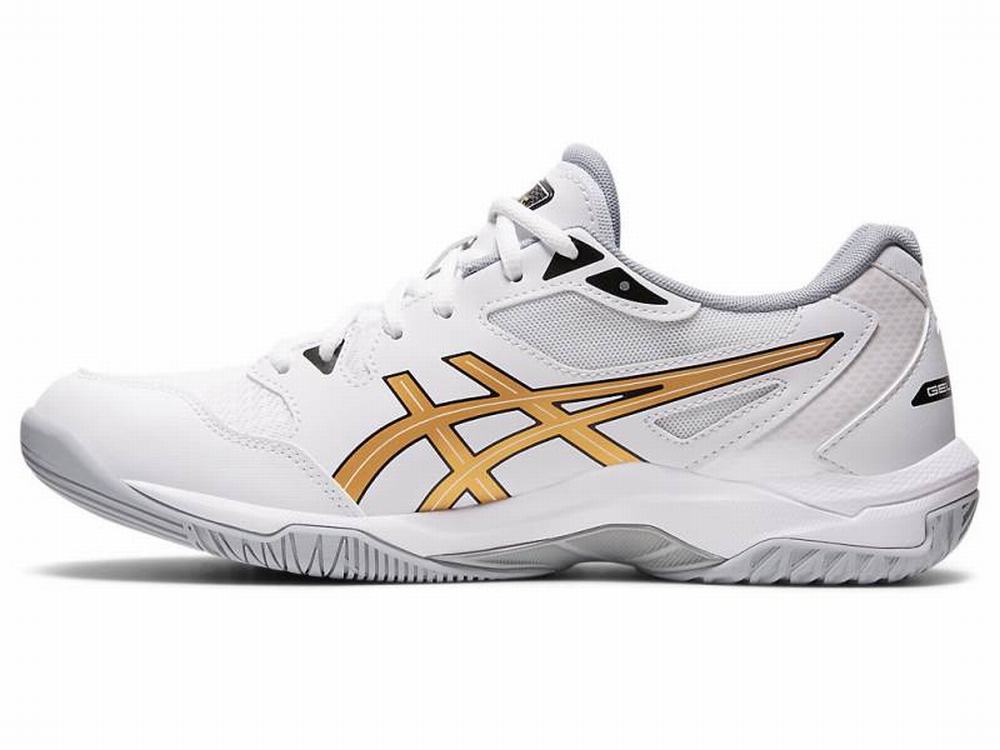 Asics GEL-ROCKET 10 Men's Volleyball Shoes White / Gold | UTA493201