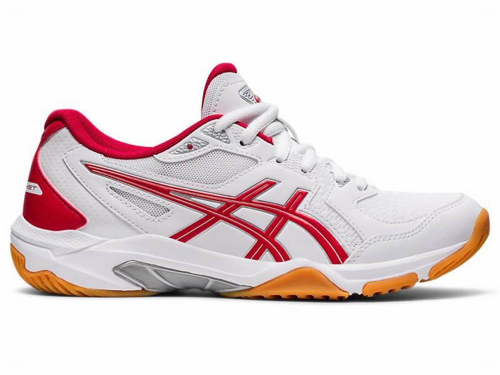 Asics GEL-ROCKET 10 Women\'s Volleyball Shoes White / Red | BWE605743