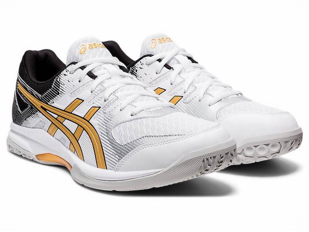 Asics GEL-ROCKET 9 Men's Volleyball Shoes White / Gold | AEJ168950