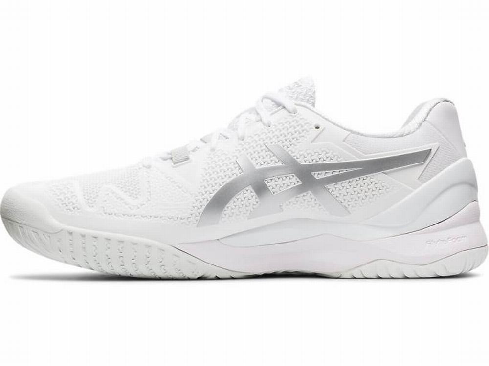 Asics GEL-Resolution 8 Men's Tennis Shoes White / Silver | ABO571936