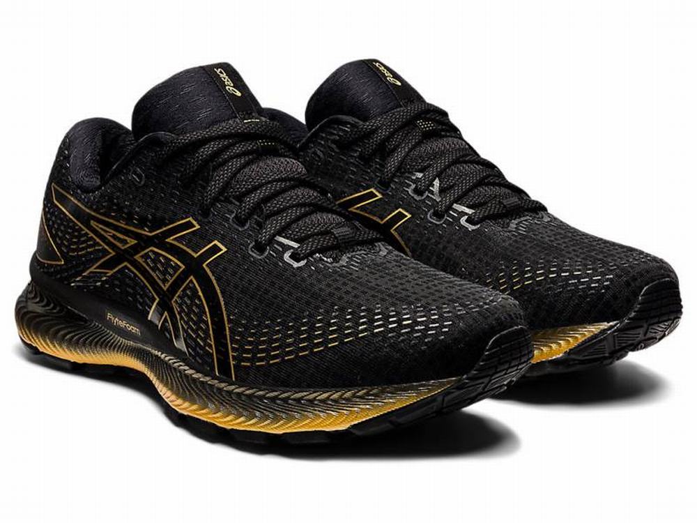 Asics GEL-SAIUN Men's Running Shoes Black / Gold / Grey | RXS528136