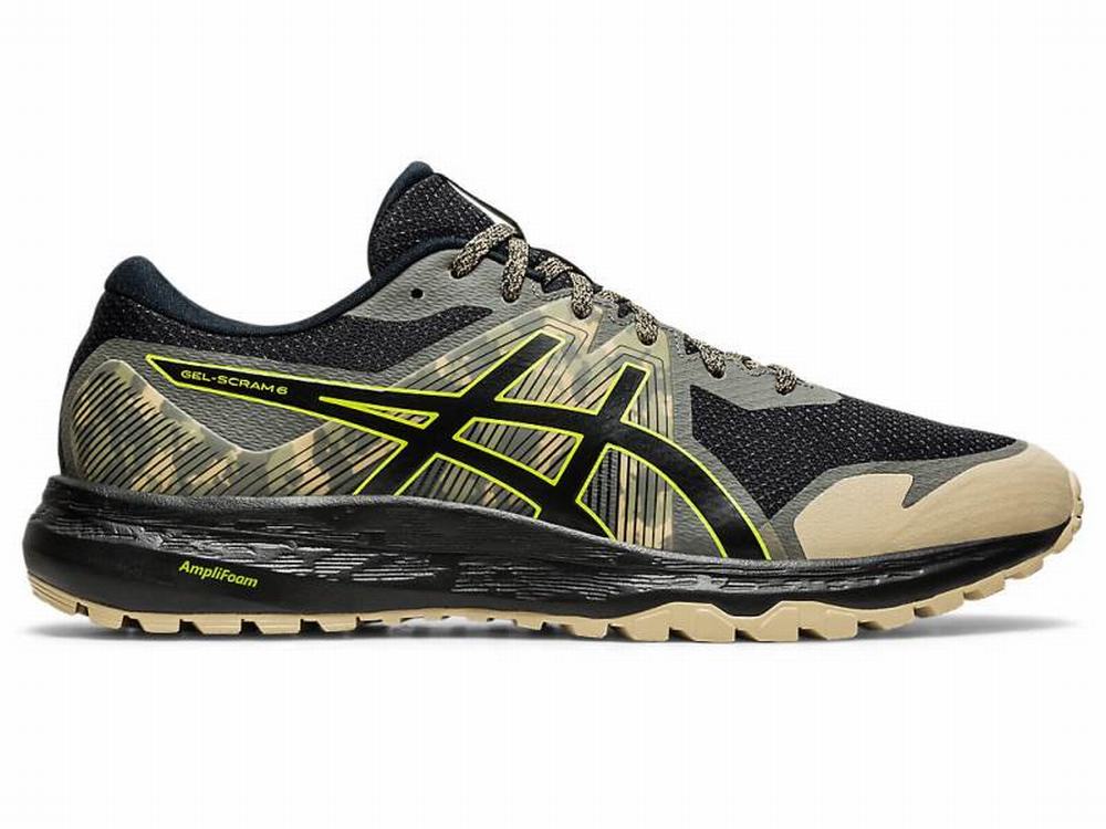 Asics GEL-SCRAM 6 Men\'s Trail Running Shoes Black / Light Green | ZHG912084