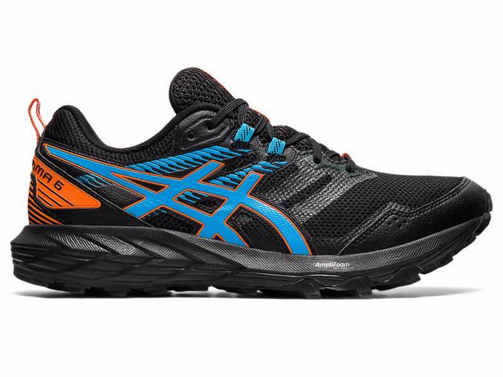 Asics GEL-SONOMA 6 Men's Trail Running Shoes Black / Light Turquoise | UWH594726