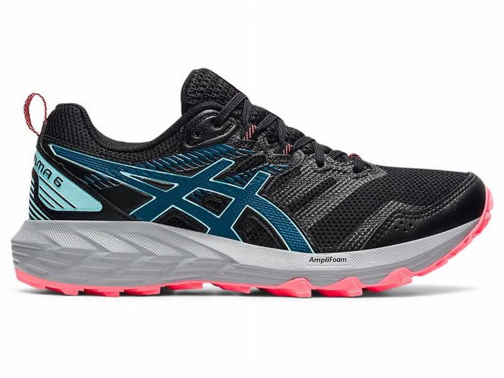 Asics GEL-SONOMA 6 Women\'s Trail Running Shoes Black / Deep Turquoise | VDC817694