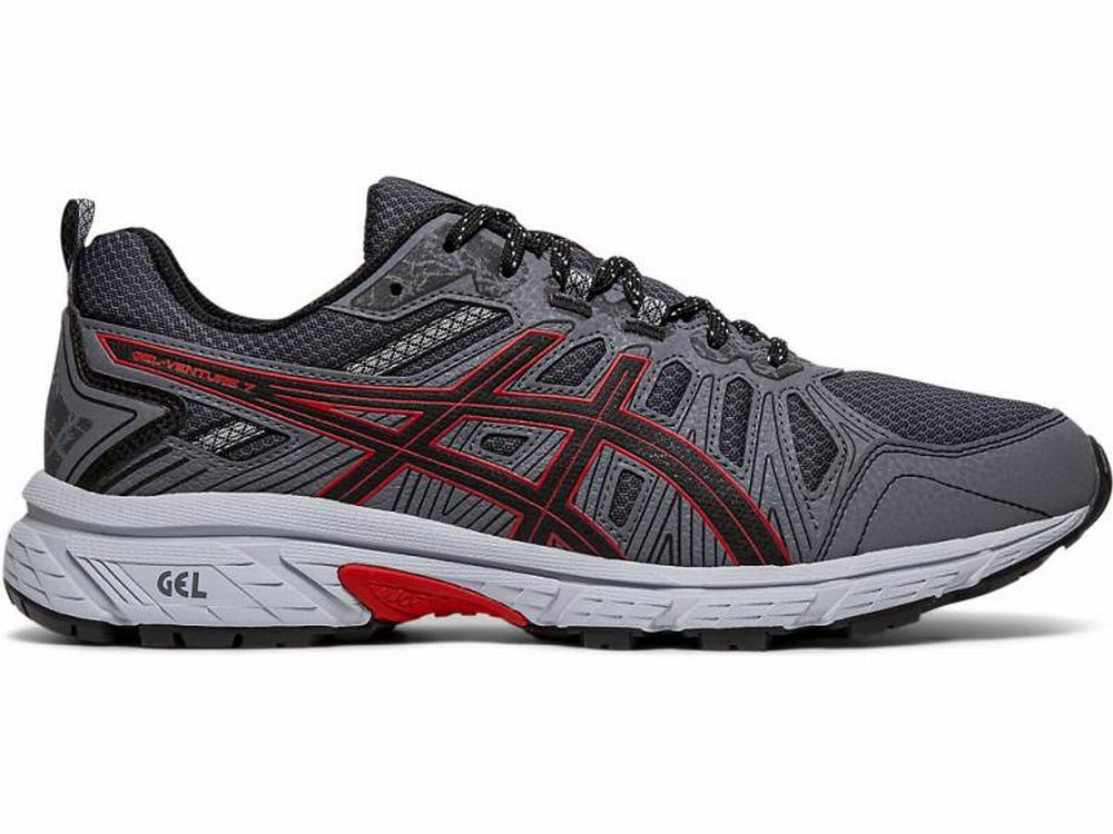 Asics GEL-VENTURE 7 Men's Trail Running Shoes Black / Red | FBR813974