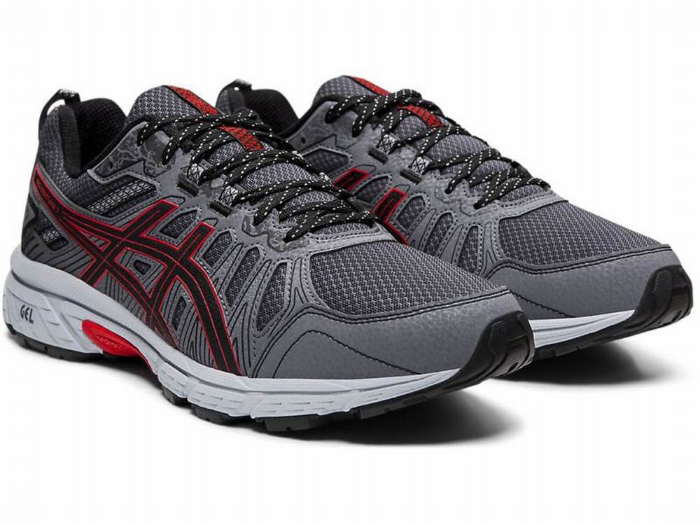 Asics GEL-VENTURE 7 Men's Trail Running Shoes Black / Red | FBR813974