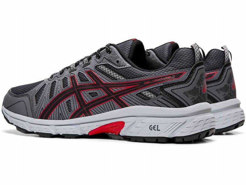 Asics GEL-VENTURE 7 Men's Trail Running Shoes Black / Red | FBR813974