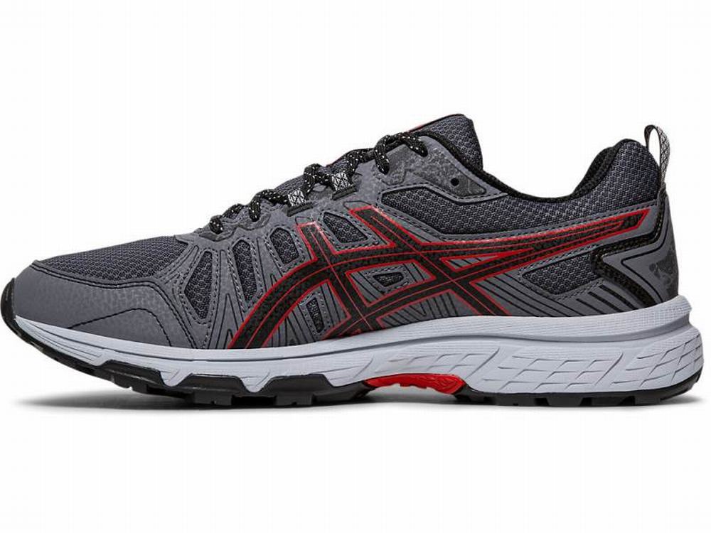 Asics GEL-VENTURE 7 Men's Trail Running Shoes Black / Red | FBR813974