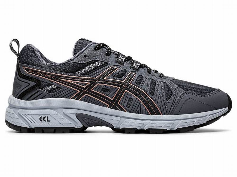 Asics GEL-VENTURE 7 Women's Trail Running Shoes Deep Grey / Rose / Grey / Gold | LVY734908