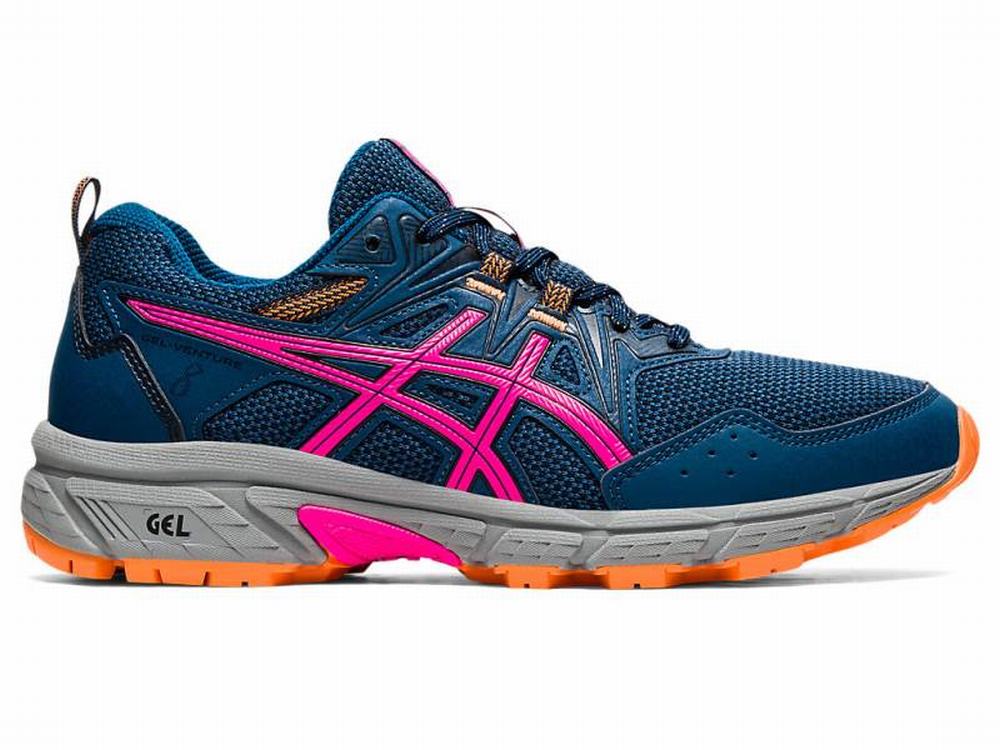 Asics GEL-VENTURE 8 (D) Women's Trail Running Shoes Blue / Pink | DOL015932