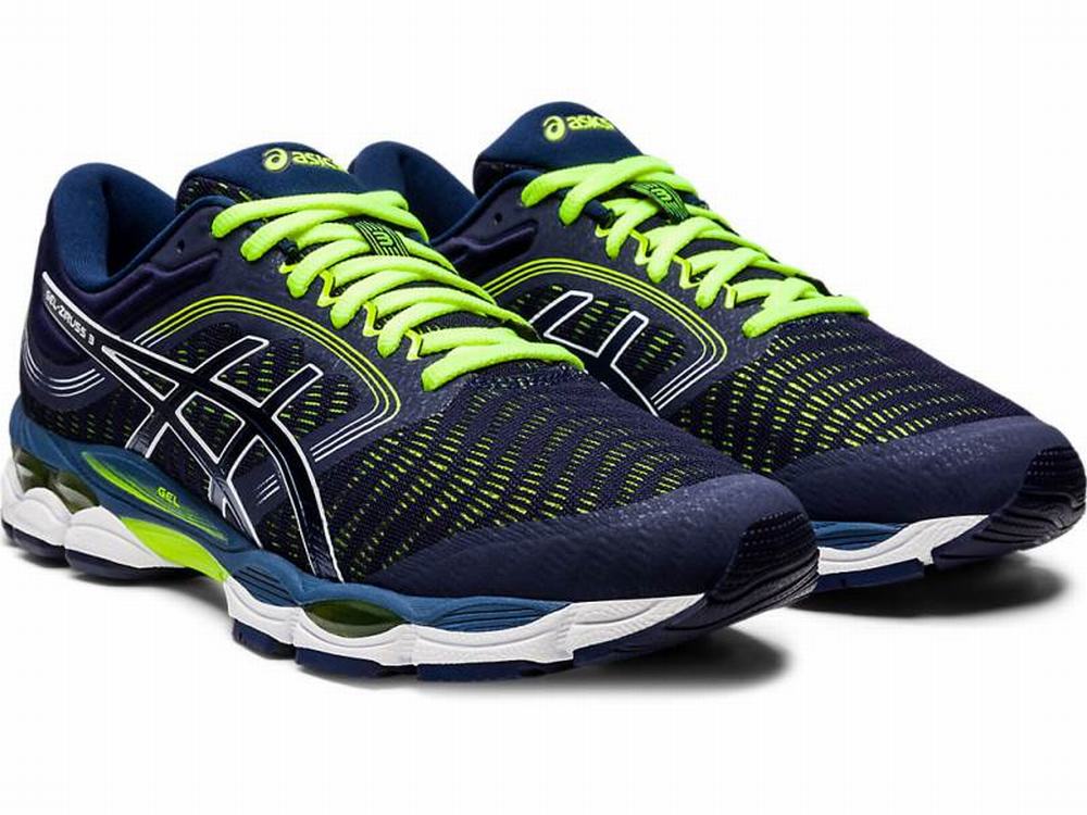 Asics GEL-ZIRUSS 3 Men's Running Shoes Navy / Yellow | SHA745920