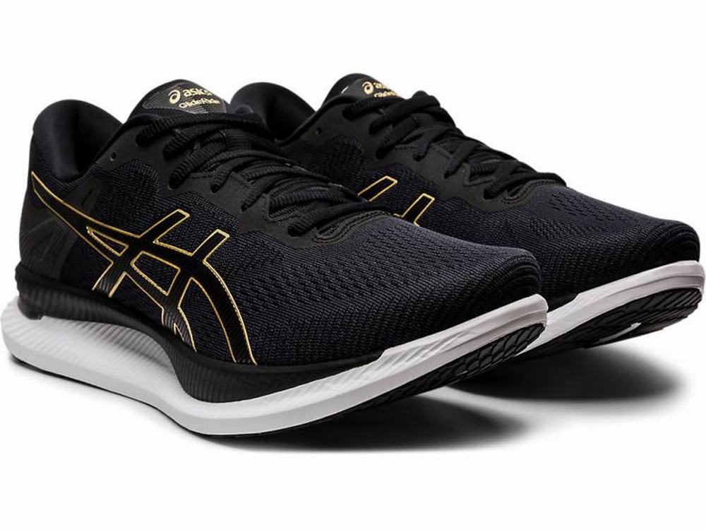 Asics GLIDERIDE Men's Running Shoes Black / Gold | FLC428367