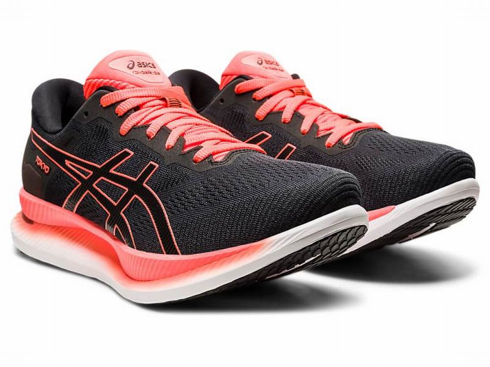 Asics GLIDERIDE Men's Running Shoes Black / Orange | QUR146592