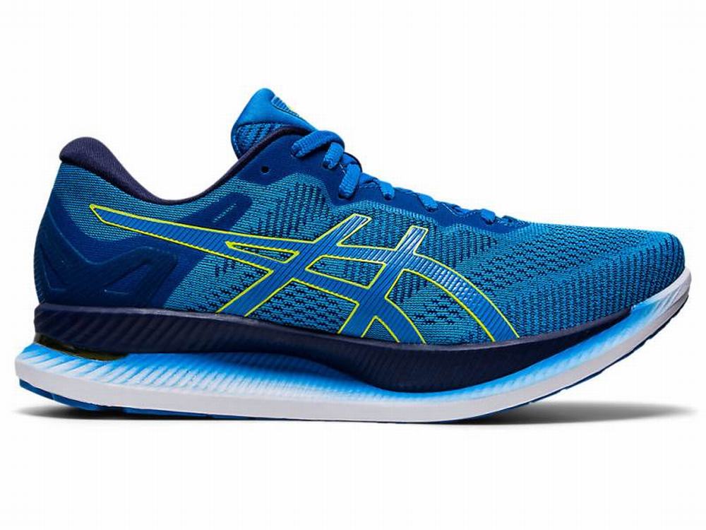 Asics GLIDERIDE Men\'s Running Shoes Blue / Light Green | KYE201597