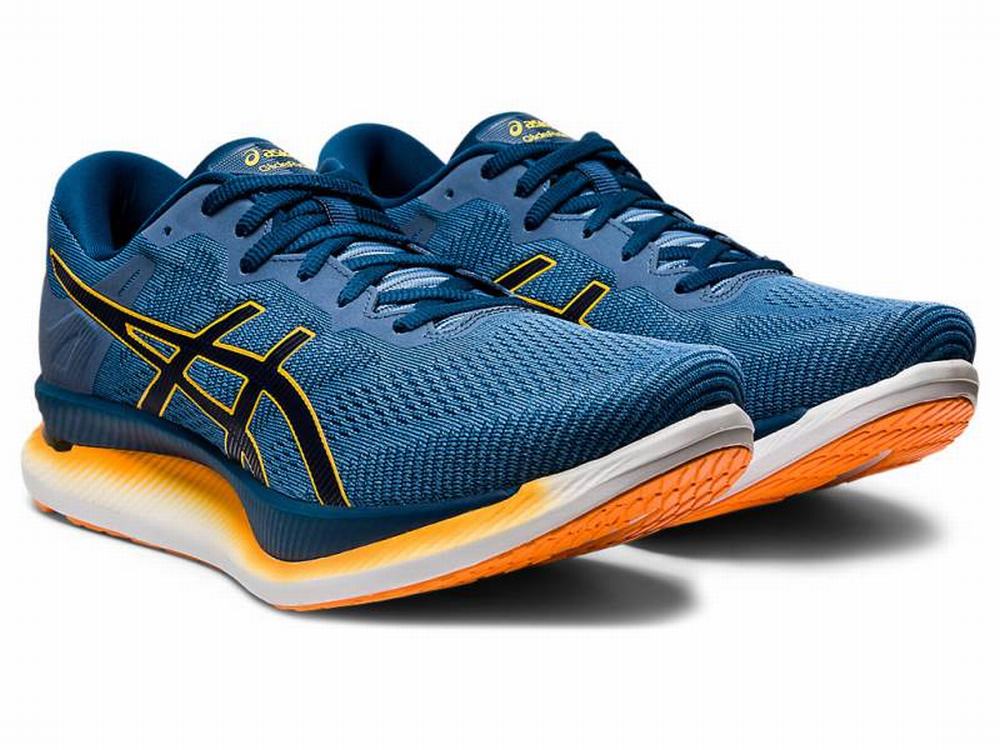 Asics GLIDERIDE Men's Running Shoes Grey / Blue | ERS460219