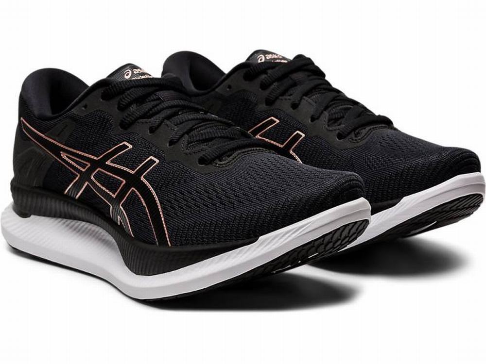 Asics GLIDERIDE Women's Running Shoes Black / Rose / Gold | KRH456120