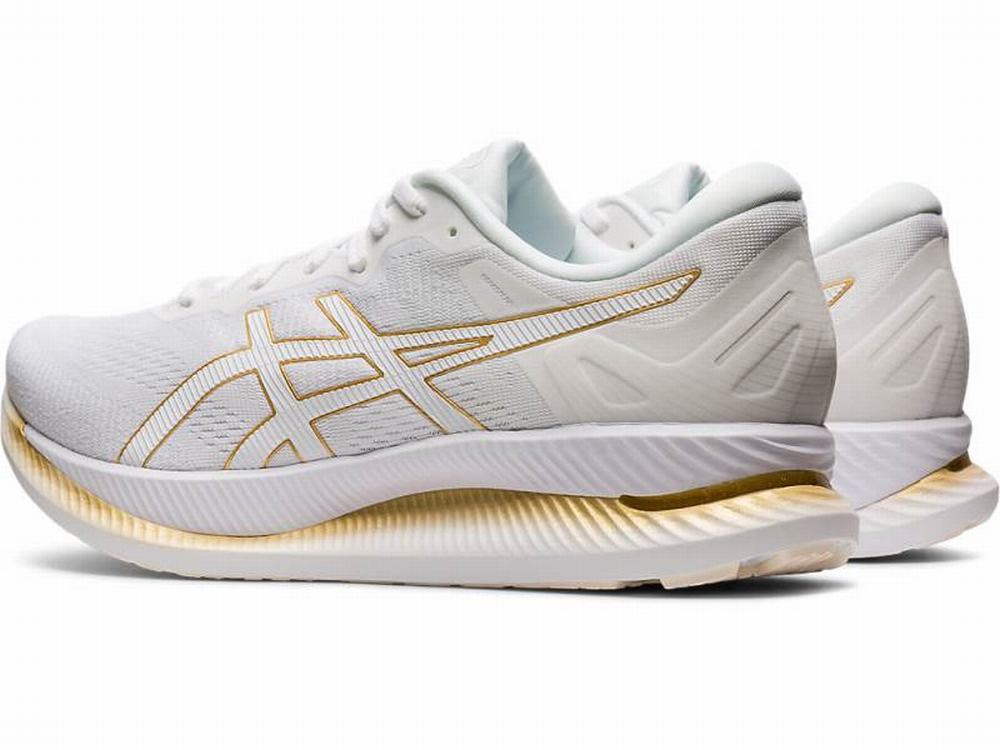 Asics GLIDERIDE Women's Running Shoes White / Gold | VJU056289