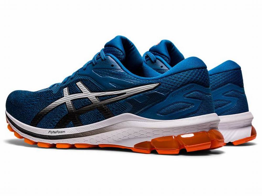 Asics GT-1000 (2E) Men's Running Shoes Black / Blue | UOG204135