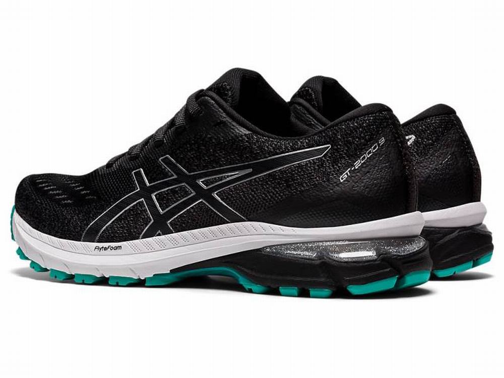 Asics GT-2000 9 KNIT Women's Running Shoes Black / Silver | WRA195368