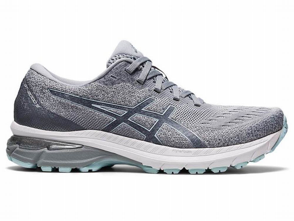 Asics GT-2000 9 KNIT Women\'s Running Shoes Grey / Black | WZB479263