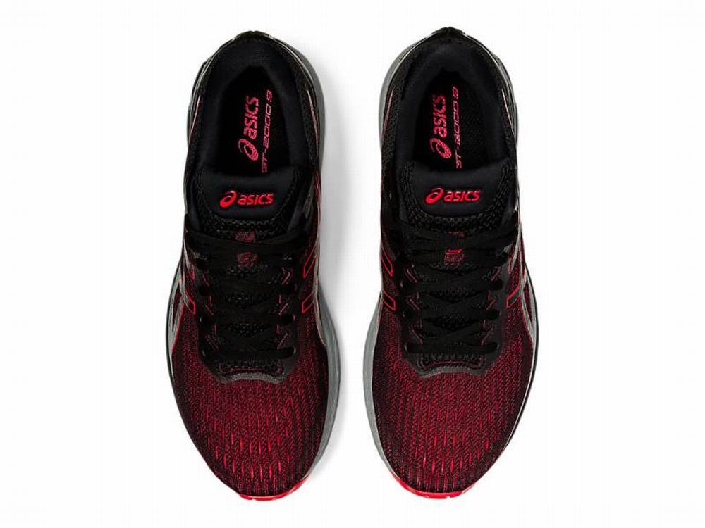 Asics GT-2000 9 Men's Running Shoes Black / Red | XNW254963