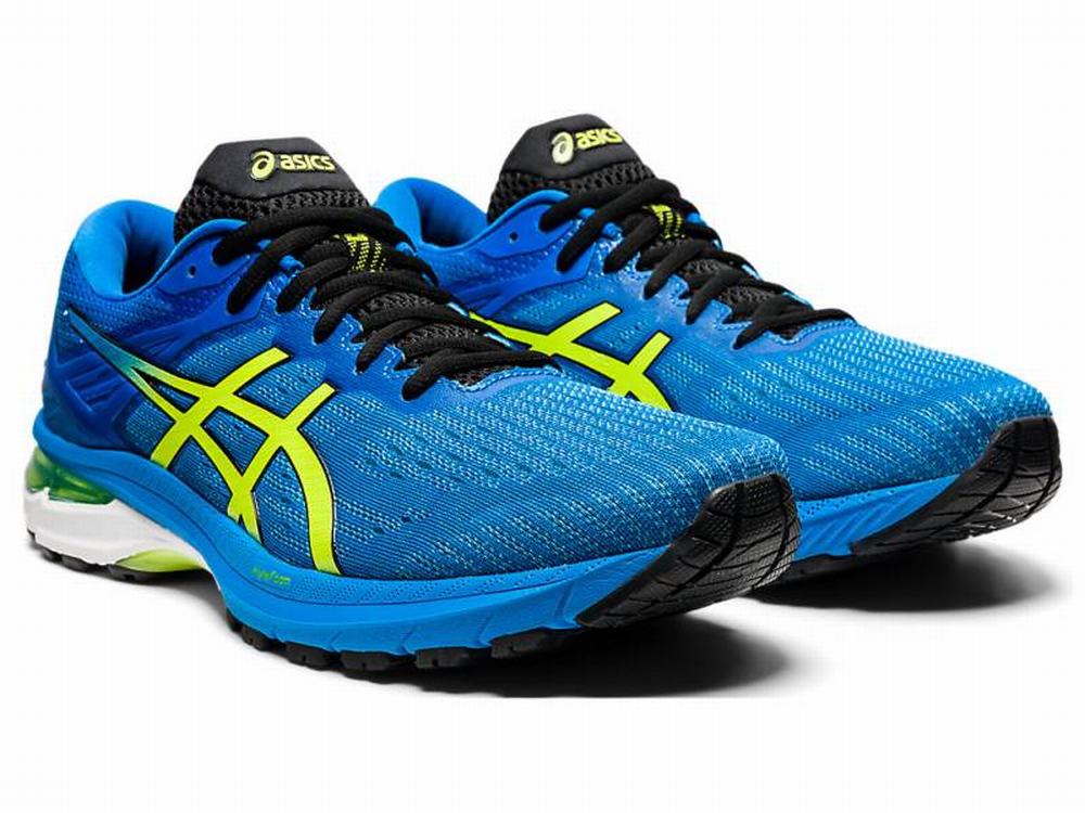 Asics GT-2000 9 Men's Running Shoes Blue / Light Green | XBF643592