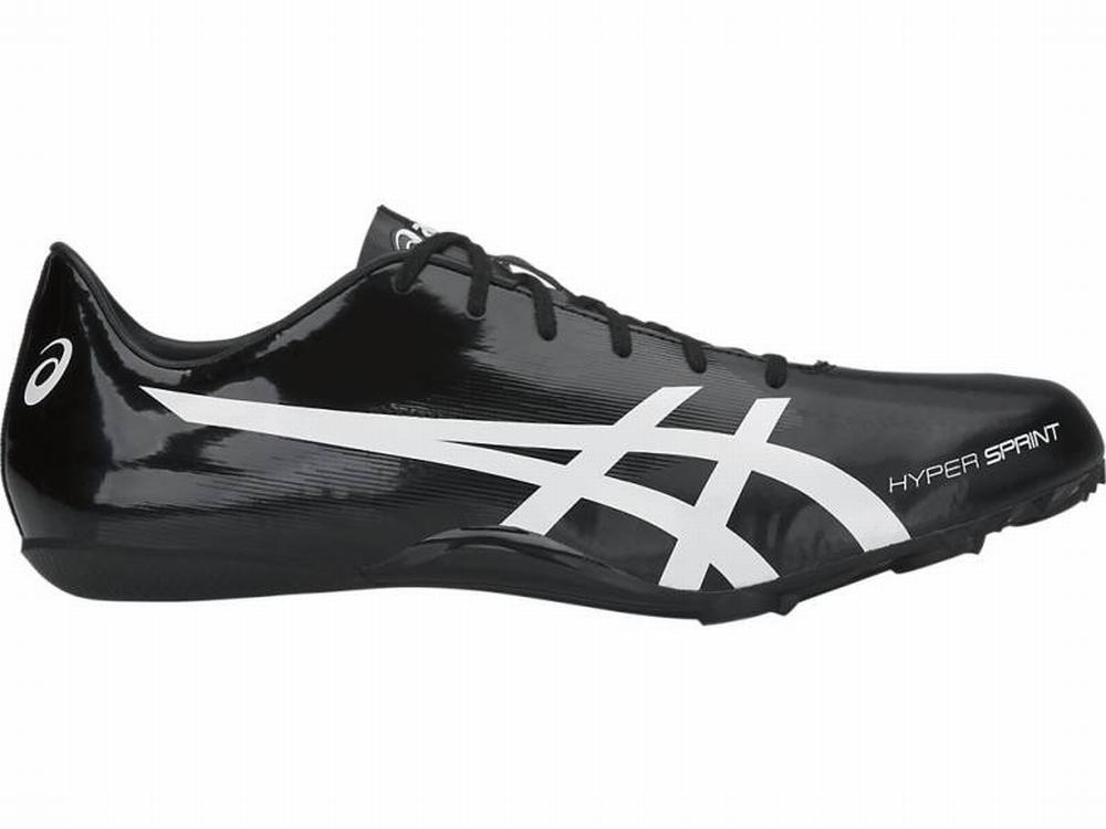 Asics Hyper Sprint 7 Men\'s Track & Field Shoes Black / White | IUL734802