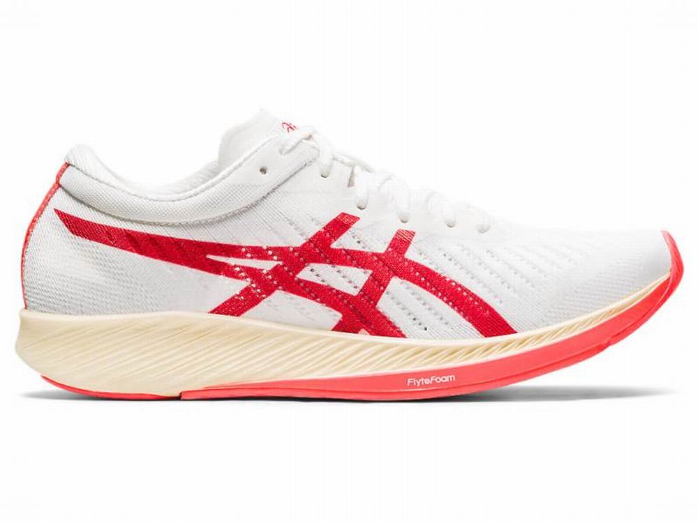 Asics METARACER Women\'s Running Shoes White / Orange / Red | QHM754693