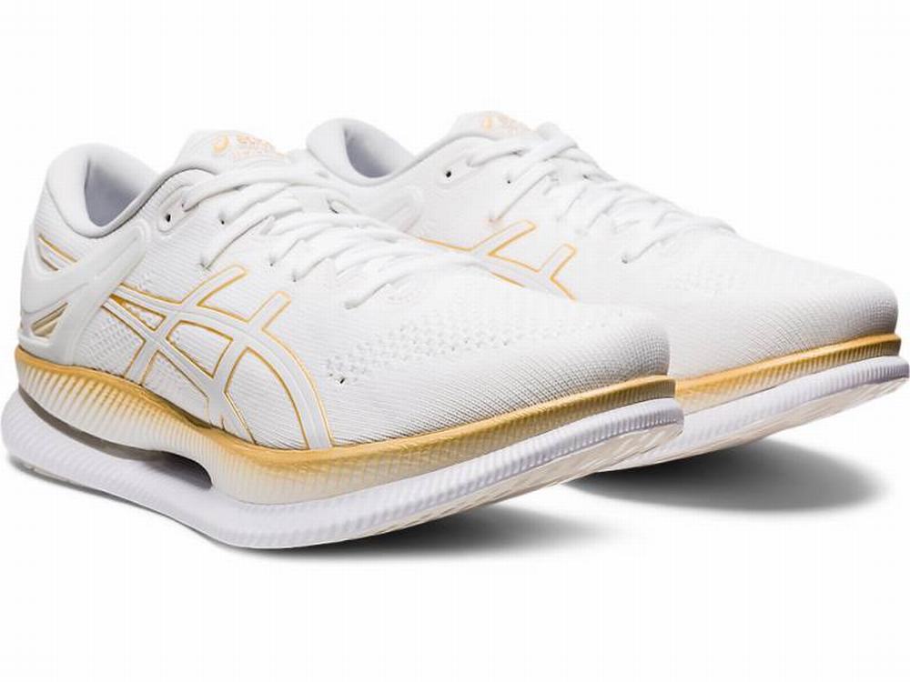 Asics METARIDE Men's Running Shoes White / Gold | OUE126380