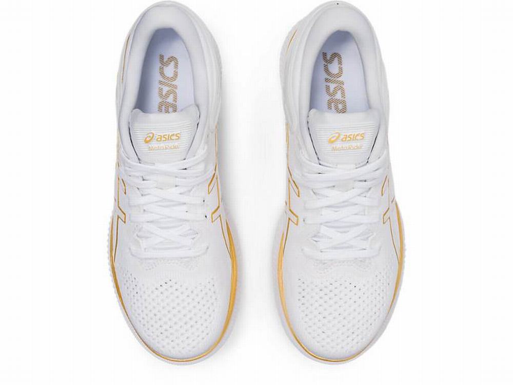 Asics METARIDE Women's Running Shoes White / Gold | LZN534297