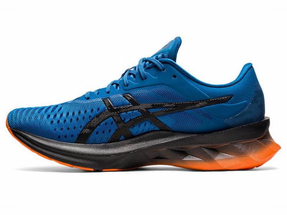 Asics NOVABLAST Men's Running Shoes Black / Blue | JKS472391