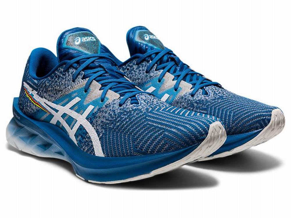 Asics NOVABLAST Men's Running Shoes White / Blue | FOL025496