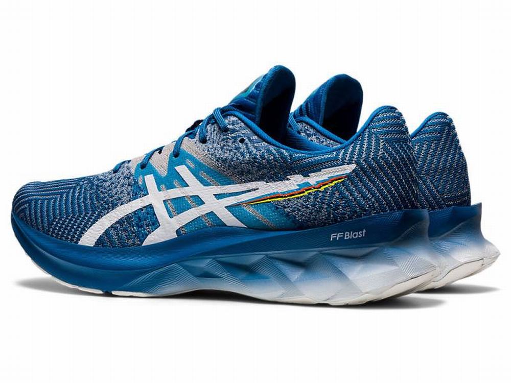 Asics NOVABLAST Men's Running Shoes White / Blue | FOL025496