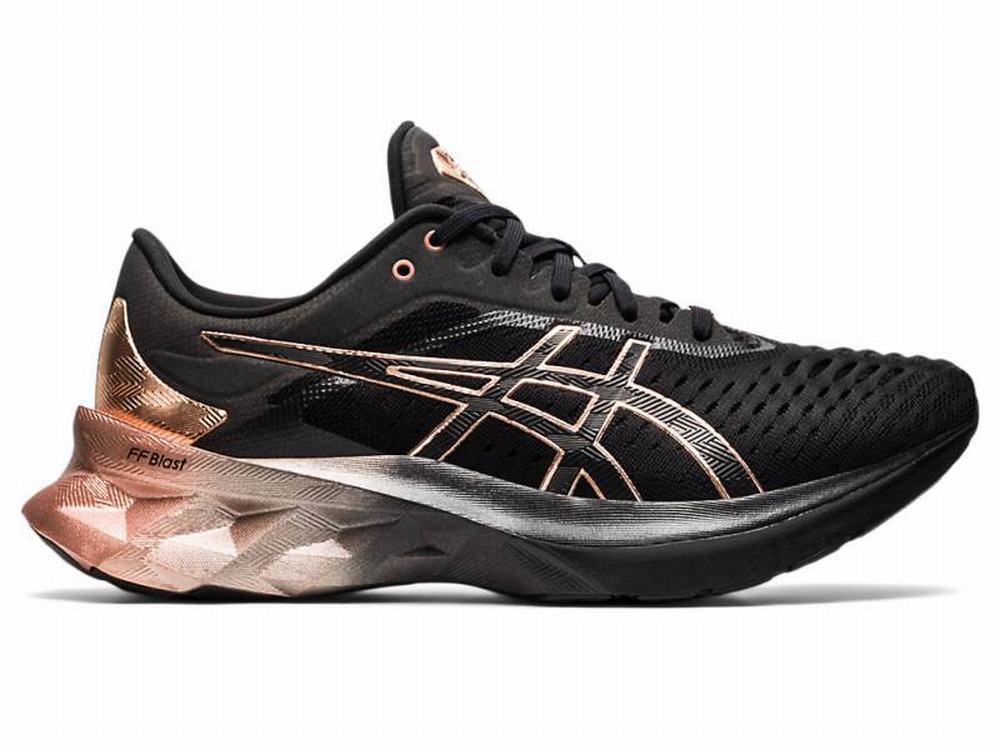 Asics NOVABLAST Platinum Women\'s Running Shoes Black / Rose / Gold | QER095612